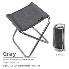 Outdoor folding chairs aluminum alloy fishing chairs barbecue folding stool portable camping pony - Outdoor folding chairs-gray