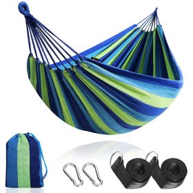 Outdoor Garden Camping Hammock With Straps;  Durable Hammock Holds - Blue - 280*80cm