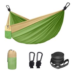 Camping Hammock Double & Single Portable Hammock With 2 Tree Straps And 2 Carabiners; Lightweight Nylon Parachute Hammocks Camping Accessories Gear -