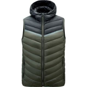 Men's Casual Stand Collar Vest Coats - Green - M