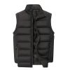 Men's Cotton Vest Stand Collar Warm Autumn&Winter Zipper Waistcoat - Black - XS