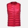 Women's Ultra Light Duck Down Vest Autumn Winter Warm Round Collar Sleeveless Coat 2019 Light Weight Korean All Match Thin Vests - red - XXL