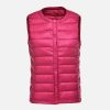 Women's Ultra Light Duck Down Vest Autumn Winter Warm Round Collar Sleeveless Coat 2019 Light Weight Korean All Match Thin Vests - rose - XXL