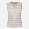 Women's Ultra Light Duck Down Vest Autumn Winter Warm Round Collar Sleeveless Coat 2019 Light Weight Korean All Match Thin Vests - beige gray - M