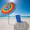 Oxford Cloth Iron Outdoor Beach Chair Blue - Blue