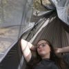 Nylon Mosquito Hammock with Attached Bug Net, 1 Person Dark Gray and Black, Size 115"L x 59"W - Dark Gray and Black