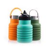 500ML Large Capacity Silicone Sports Water Bottle Outdoor Folding Water Cup For Climbing Travel - 500ml Pink-A