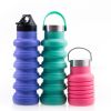 500ML Large Capacity Silicone Sports Water Bottle Outdoor Folding Water Cup For Climbing Travel - as picture2