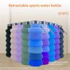 500ml outdoor retractable water bottle portable collapsible silica gel sports cup - as shown - A04 500ML