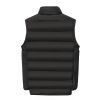 Men's Cotton Vest Stand Collar Warm Autumn&Winter Zipper Waistcoat - Black - L