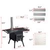 Wood Camping Stove Black 57.5*31*37cm - as Pic