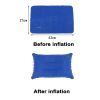 Portable Fold Inflatable Air Pillow Outdoor Travel Sleeping Camping PVC Neck Stretcher Backrest Plane Comfortable Pillow - G911A-deep blue - 43X27cm