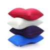 Portable Fold Inflatable Air Pillow Outdoor Travel Sleeping Camping PVC Neck Stretcher Backrest Plane Comfortable Pillow - G911D-wine red - 43X27cm