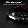 2 Packs Rechargeable Headlamp IPX4 Waterproof Headlight Flashlight  - Black