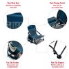 Low Folding Camping Chair, Portable Beach Chairs, Mesh Back Lounger For Outdoor Lawn Beach Camp Picnic - navy blue