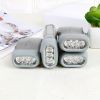 3 LED Hand Pressing Dynamo Crank Power Wind Up Flashlight Torch Light Hand Press Crank Camping Lamp Light for Outdoor Home - Grey