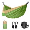 Camping Hammock Double & Single Portable Hammock With 2 Tree Straps And 2 Carabiners; Lightweight Nylon Parachute Hammocks Camping Accessories Gear -