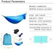 Camping Hammock with Mosquito Net Ultralight Portable Nylon Outdoor Windproof Anti-Mosquito Swing Sleeping Hammock - Blue