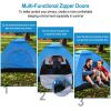 4 Persons Camping Waterproof Tent Pop Up Tent Instant Setup Tent w/2 Mosquito Net Doors Carrying Bag Folding 4 Seasons  - Blue