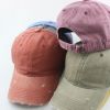 Water washed worn-out baseball cap Autumn and winter vintage personality worn-out edge soft top cap - red - Adjustable