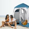 90x90x48" Portable Outdoor Pop UP Camping Shower Tent Enclosure, Shower Shelter, Changing Room, Dressing Tent, 2 Rooms, Instant Tent Blue/White RT - W