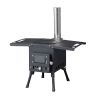 Wood Camping Stove Black 57.5*31*37cm - as Pic