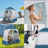 90x90x48" Portable Outdoor Pop UP Camping Shower Tent Enclosure, Shower Shelter, Changing Room, Dressing Tent, 2 Rooms, Instant Tent Blue/White RT - W