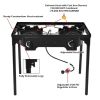 150000 BTU Double Burner Outdoor Stove BBQ Grill - black