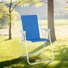 Oxford Cloth Iron Outdoor Beach Chair Blue - Blue