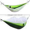 Double Camping Hammock with Mosquito Net Nylon Fabric Hammock for Beach, Traveling, Hiking, Mountain, Adventure, Outdoor Jungle - Green