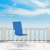 Oxford Cloth Iron Outdoor Beach Chair Blue - Blue